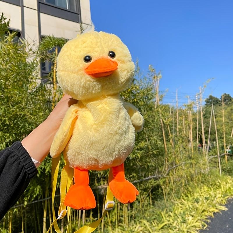 Mini Yellow Duck Backpack Chain Fluffy Novelty Bag