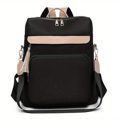 Large Capacity Colorblock Backpack Women's All Match Travel Rucksack Bag