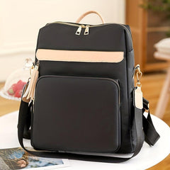 Large Capacity Colorblock Backpack Women's All Match Travel Rucksack Bag