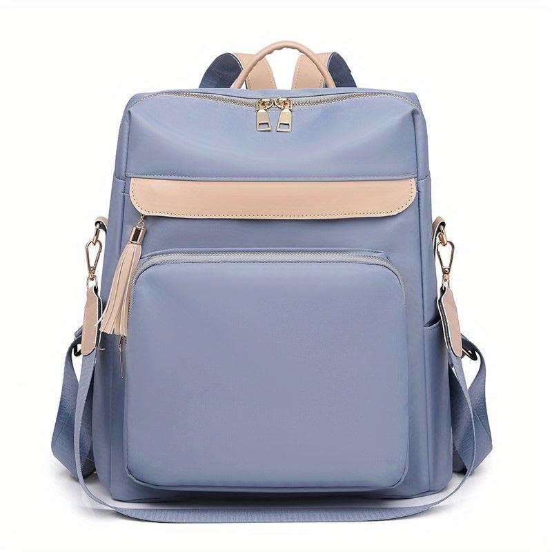 Large Capacity Colorblock Backpack Women's All Match Travel Rucksack Bag