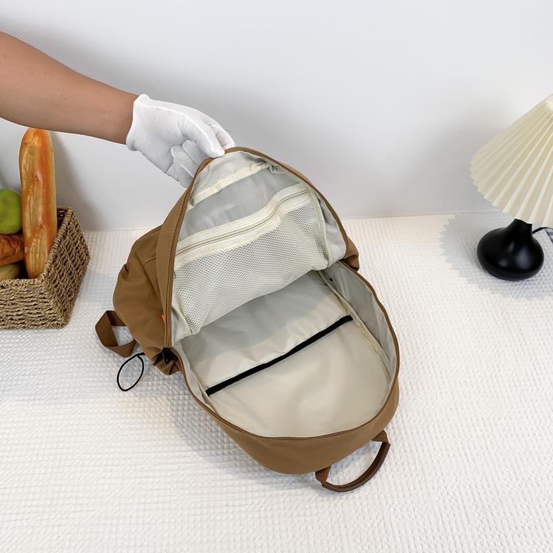 Solid Backpack Large Capacity Casual School Bag Women's Rucksack