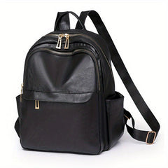 Vintage PU Leather Backpack College Style Schoolbag for Commuter & Travel