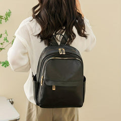 Vintage PU Leather Backpack College Style Schoolbag for Commuter & Travel