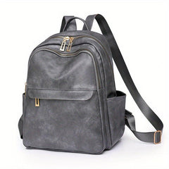 Vintage PU Leather Backpack College Style Schoolbag for Commuter & Travel