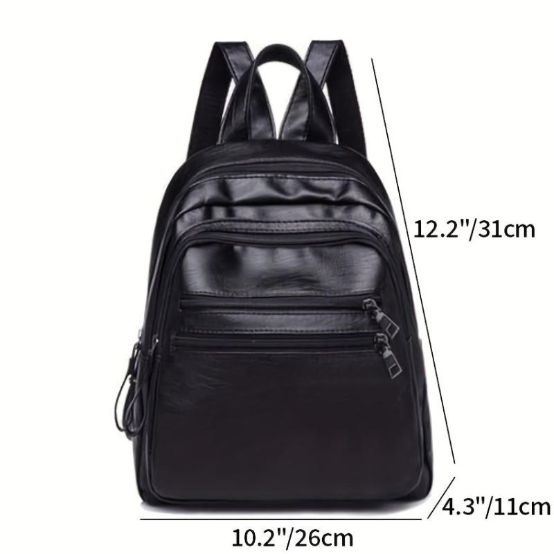 Minimalist Solid Backpack Zipper Storage Bag For School