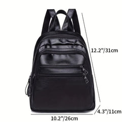 Minimalist Solid Backpack Zipper Storage Bag For School