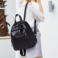 Minimalist Solid Backpack Zipper Storage Bag For School
