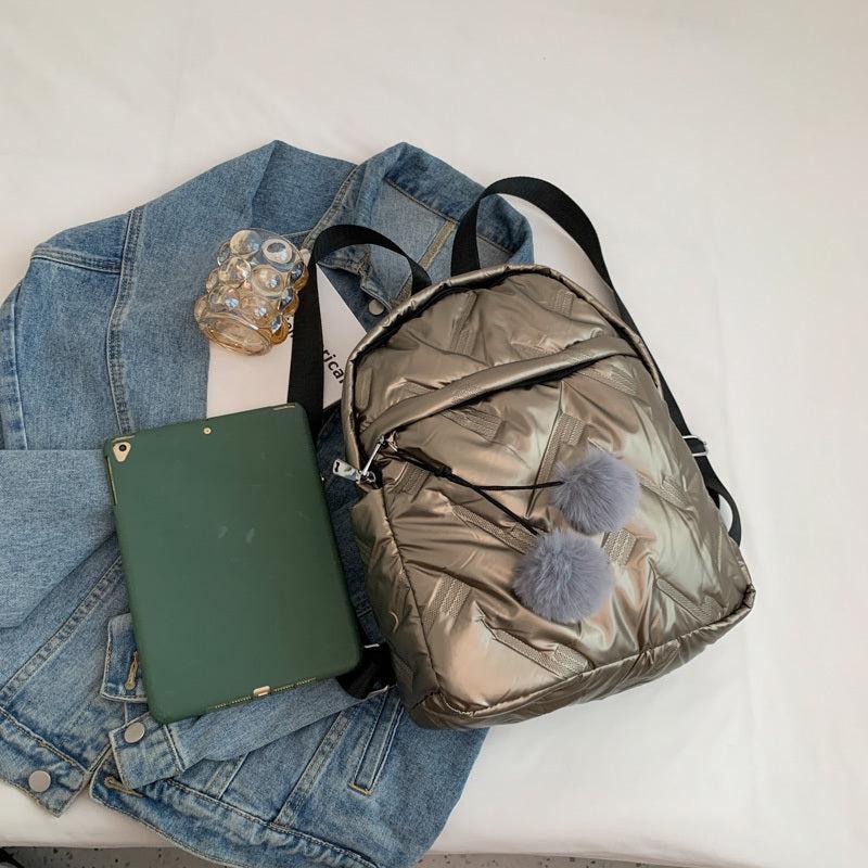 Women's Down Backpack Large Capacity for School Shopping Traveling