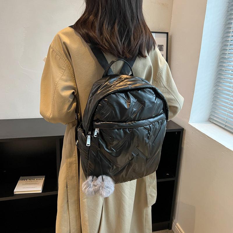 Women's Down Backpack Large Capacity for School Shopping Traveling
