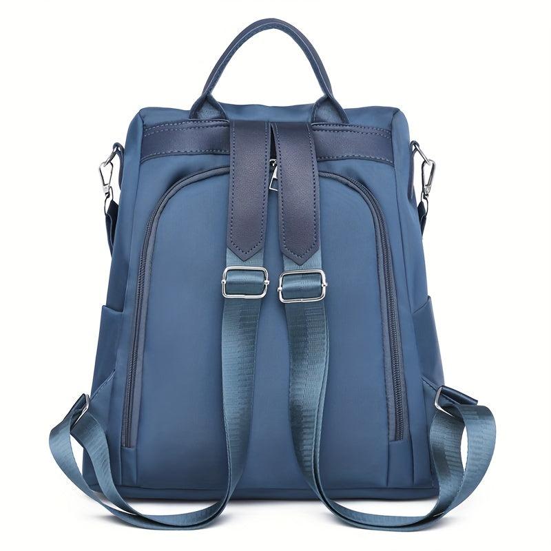 Women's Embroidered Backpack Zipper Rucksack
