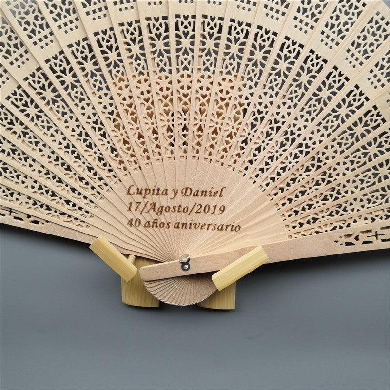 Antique Hollow Wooden Folding Fan Retro Daily Fan