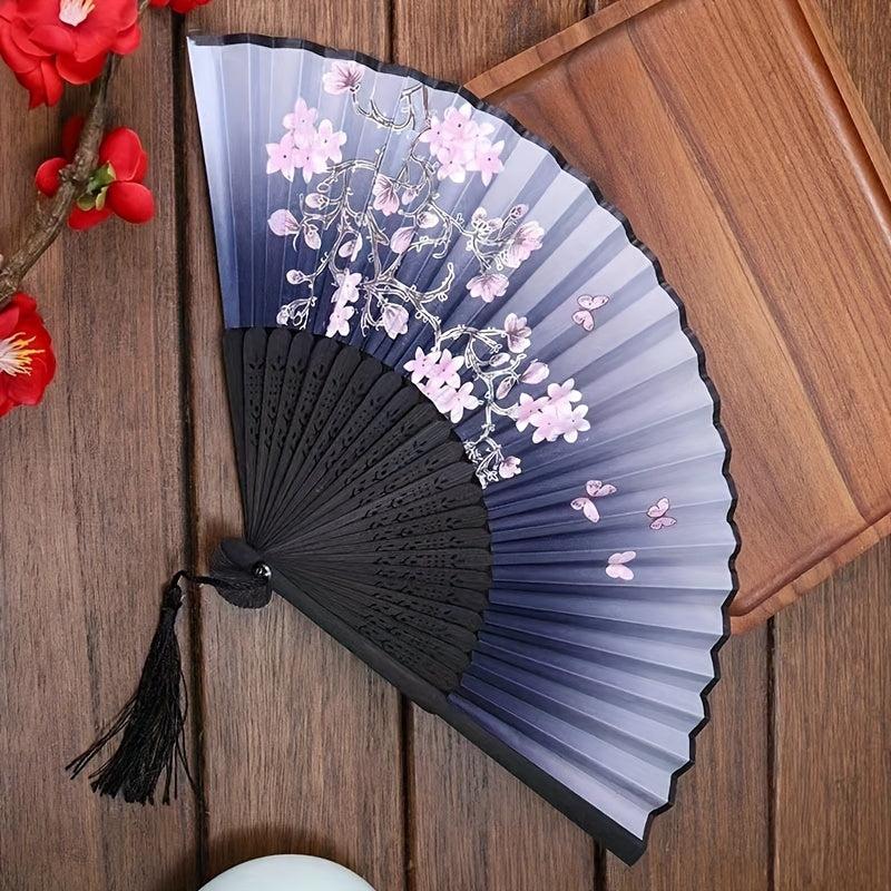 Chinese Fan Hand Fan Foldable Silk Bamboo Fan Wedding Prom Decor
