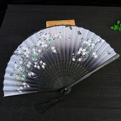 Chinese Fan Hand Fan Foldable Silk Bamboo Fan Wedding Prom Decor