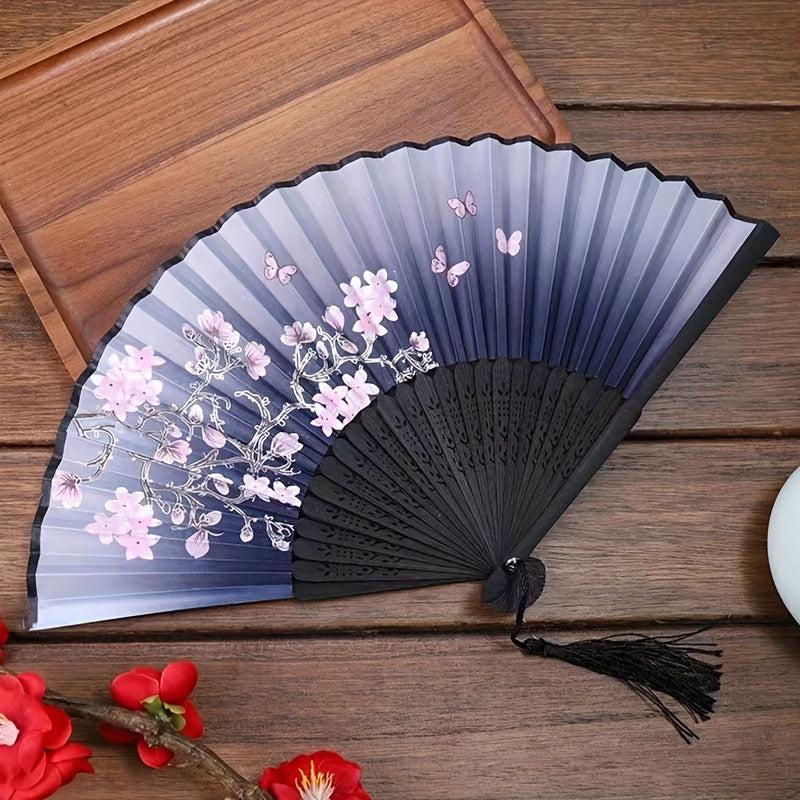 Chinese Fan Hand Fan Foldable Silk Bamboo Fan Wedding Prom Decor