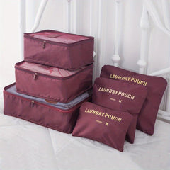 6 Pack Travel Organize Bags Set Laundry Pouch Zipper Storage Bag
