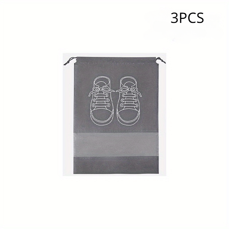 3 Pcs Large Shoe Storage Bag Non Woven Fabric Dustproof Travel Bags