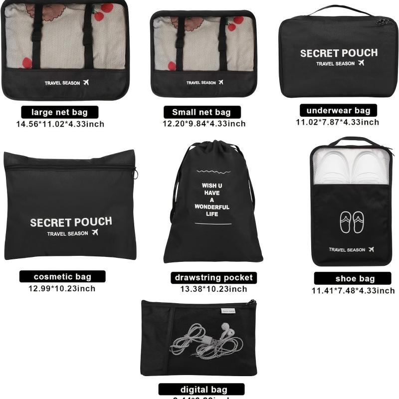 7pcs Travel Storage Organizer Luggage Storage Bag Foldable Laundry Bag