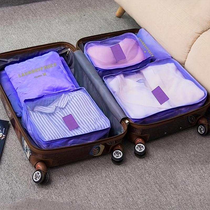 6pcs Travel Organizer Luggage Storage Bag Packing Organizer
