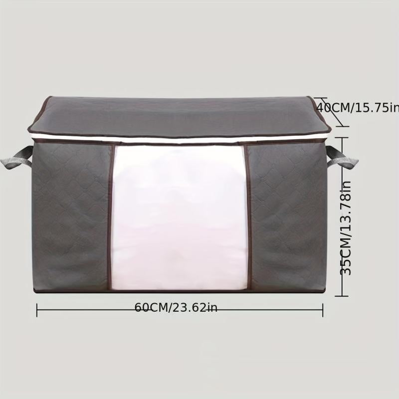Large Clothes Storage Bag Organizer with Handle & Clear Window