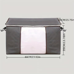 Large Clothes Storage Bag Organizer with Handle & Clear Window