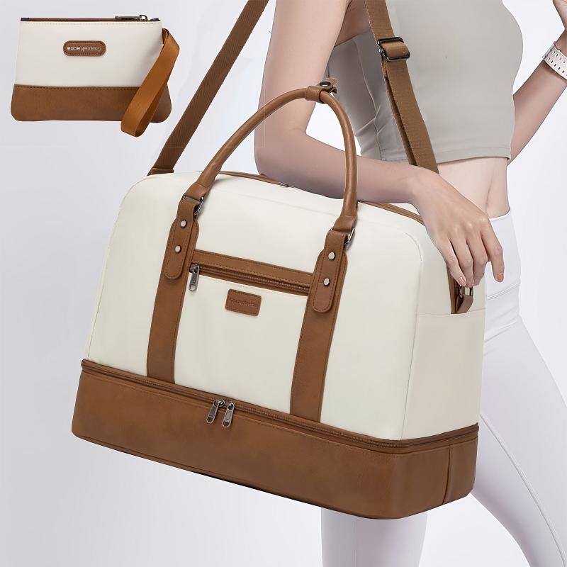 Large Duffle Bag Lightweight Luggage with Shoe Compartment