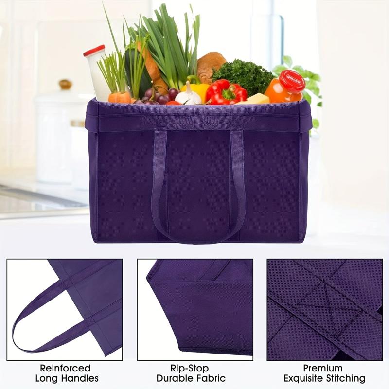 Eco-friendly Reusable Large Foldable Tote Bag - 50 LBS Capacity