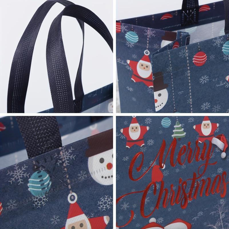 6pcs Christmas Gift Bags Tote Bags With Handles Reusable Grocery Bags