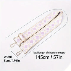 Geometric Pattern Wide Shoulder Strap for Bags and Guitars