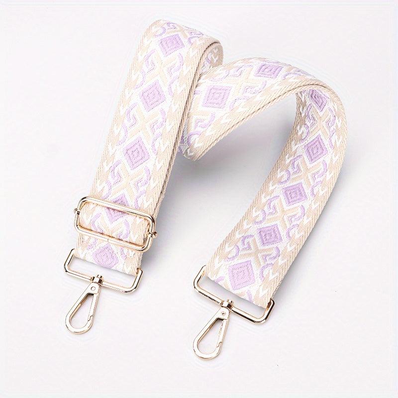 Geometric Pattern Wide Shoulder Strap for Bags and Guitars