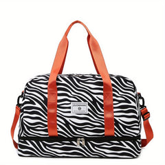 Animal Pattern Shoulder Bag Zipper Duffle Bag for Travel