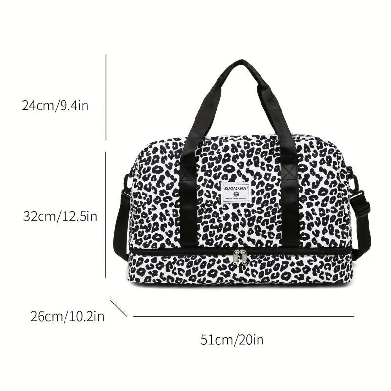 Animal Pattern Shoulder Bag Zipper Duffle Bag for Travel