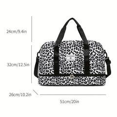 Animal Pattern Shoulder Bag Zipper Duffle Bag for Travel