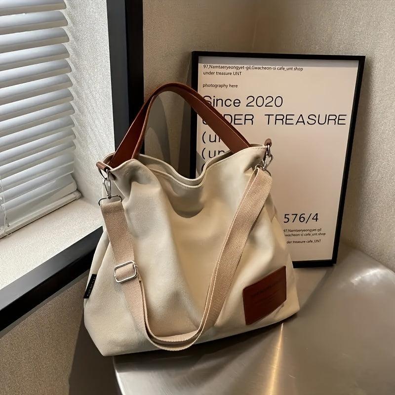 Canvas Tote Bag Large Capacity Crossbody Hobo Bag