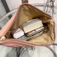 Quilted Detail Clutch Crossbody Shoulder Bag Zipper Bag