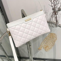 Quilted Detail Clutch Crossbody Shoulder Bag Zipper Bag