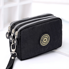 Patch Detail Zipper Wristlet Long Wallet Phone Bag