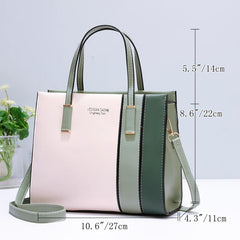 Colorblock Square Satchel Bag Letter Graphic Handbag