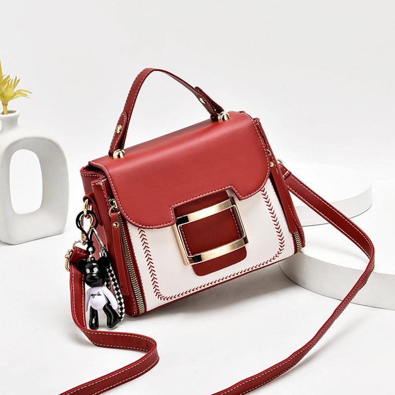 Casual PU Leather Purse Top Handle Flap Shoulder Bag