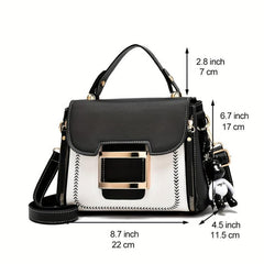 Casual PU Leather Purse Top Handle Flap Shoulder Bag