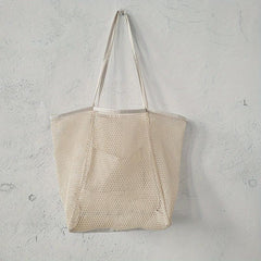 Large Capacity Mesh Tote Bag Foldable Beach Handbag