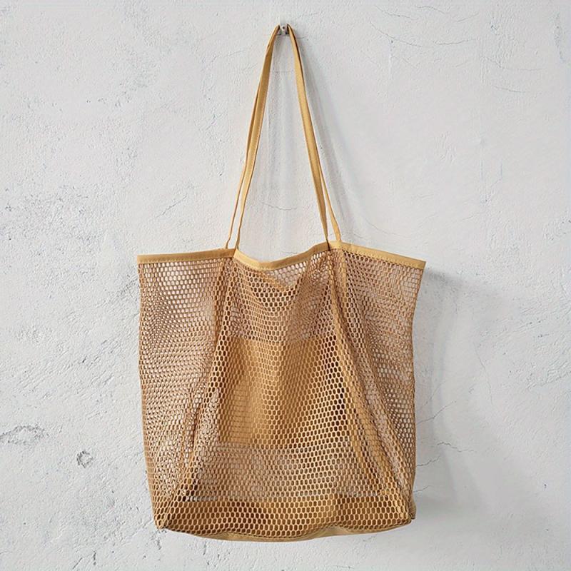 Large Capacity Mesh Tote Bag Foldable Beach Handbag