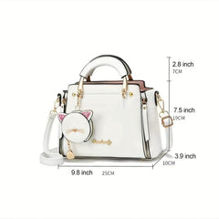 Classic Square Satchel Shoulder Bag with Coin Purse