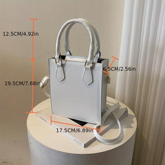 Stylish PU Leather Tote Bag Top Handle Crossbody Purse