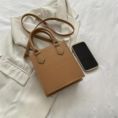 Stylish PU Leather Tote Bag Top Handle Crossbody Purse