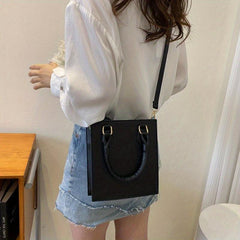 Stylish PU Leather Tote Bag Top Handle Crossbody Purse