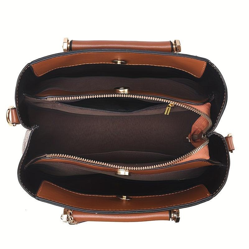Plaid Crossbody Top Handle Tote Bag Retro Style