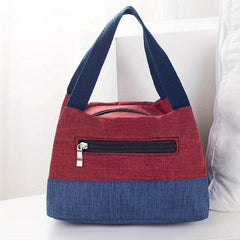 Contrast Canvas Lunch Box Bag Mummy Bag Handbags
