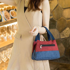 Contrast Canvas Lunch Box Bag Mummy Bag Handbags