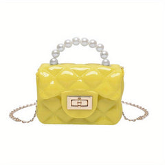 Small Quilted Crossbody Bag Turn Lock Chain Purse