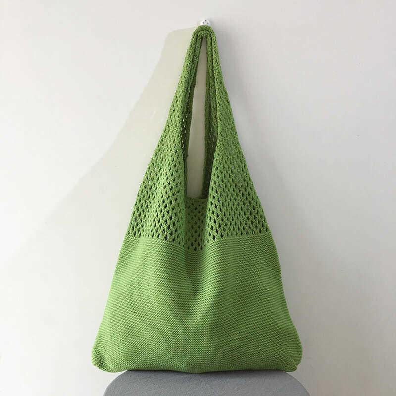 Vintage Crochet Shoulder Bag Hollow Out Hobo Purse